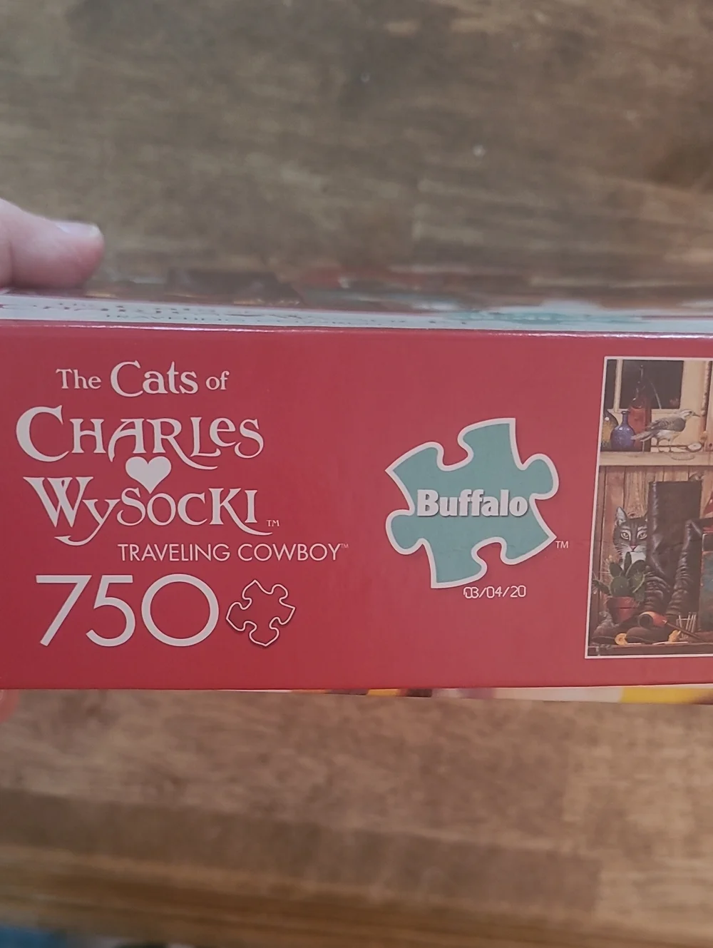 The Cats Of Charles Wysocki Traveling Cowboy 750 Piece Puzzle With Poster
